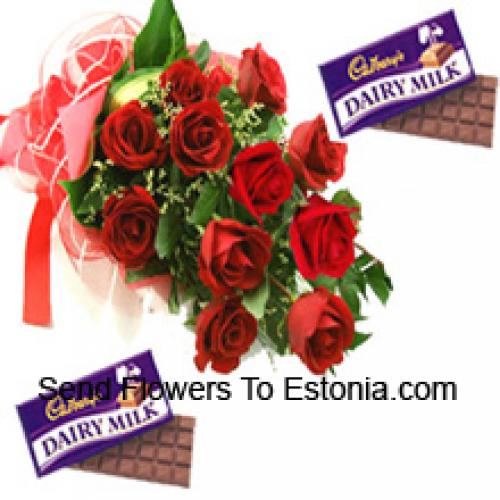 11 Beautiful Red Roses with Cadbury Chocolates