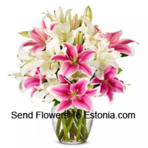 Dreamy White and Pink Lilies