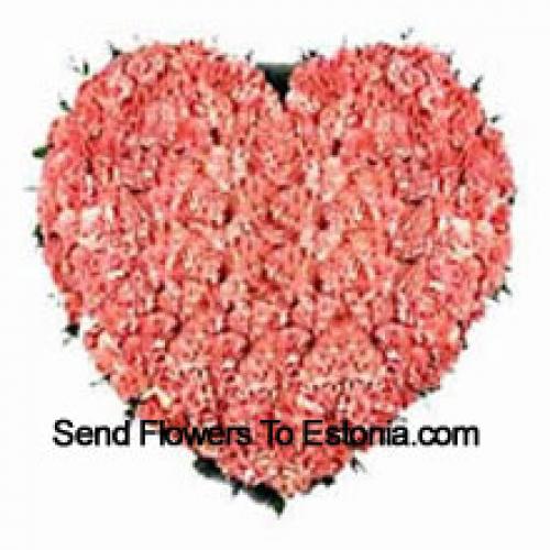 101 Pink Heart Carnations