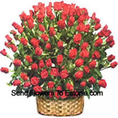 Grande cesta com 201 rosas vermelhas
