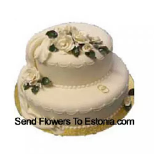 2层，4公斤（8.8磅）奶油蛋糕。您可以在“给花艺师的说明”栏中指定您需要的口味。