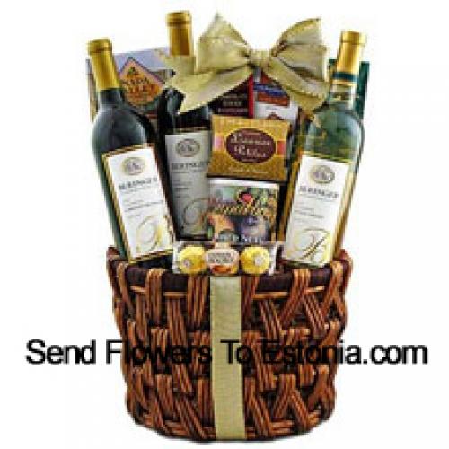 Basket Containing Imported Wine