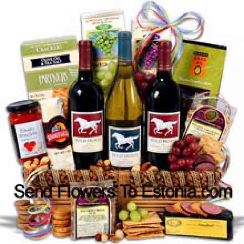 Goodies Basket with Selected Wines